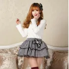 Японская Классическая черно-белая клетчатая юбка, учебная панк-мини-юбка