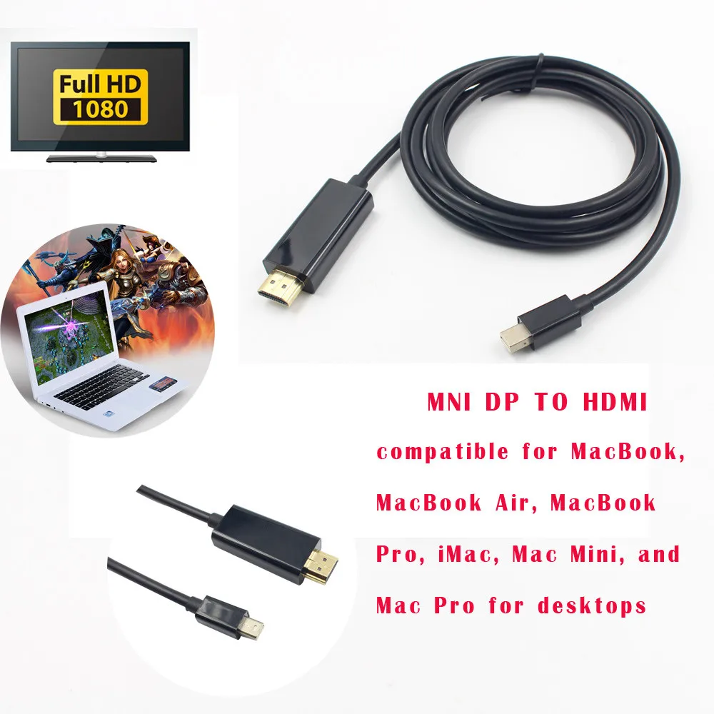 2019 Мини DP для HDMI адаптер папа к адаптеру Pro Air To TV 1080p видео с высоким разрешением 30