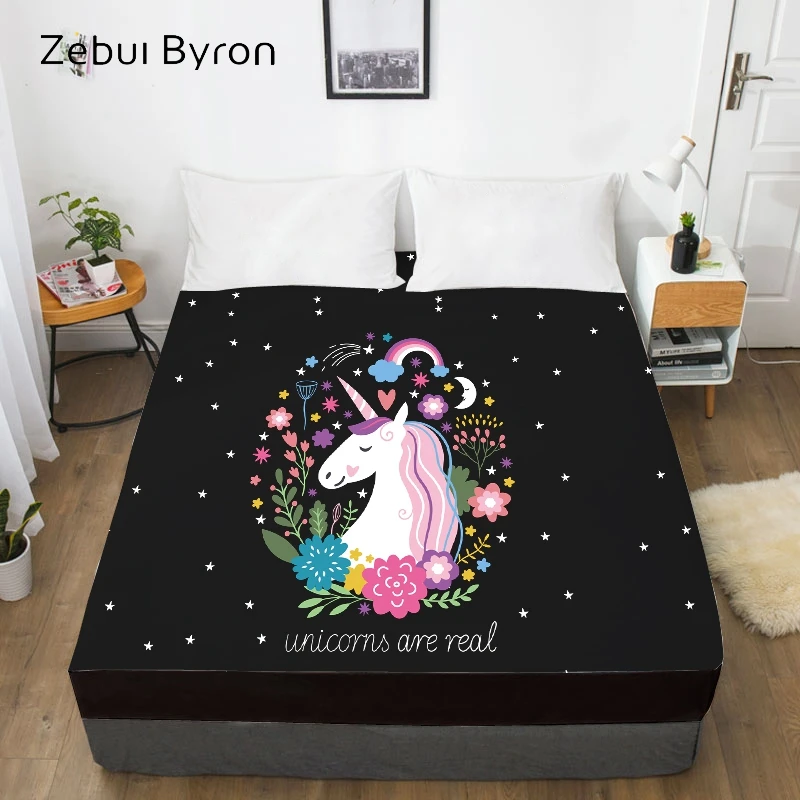 Простыня с 3D рисунком из мультфильма эластичная простыня для