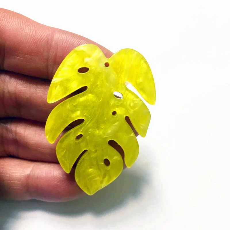 yellow Новое поступление! 56x37 мм 50 шт./лот акриловые перьевые подвески для сережек/сережек аксессуары/детали для серег DIY - Цвет: yellow