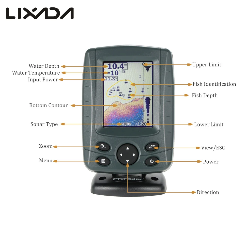 Открытый гидролокатор рыболовный искатель сигнализация детектор рыбы глубинный