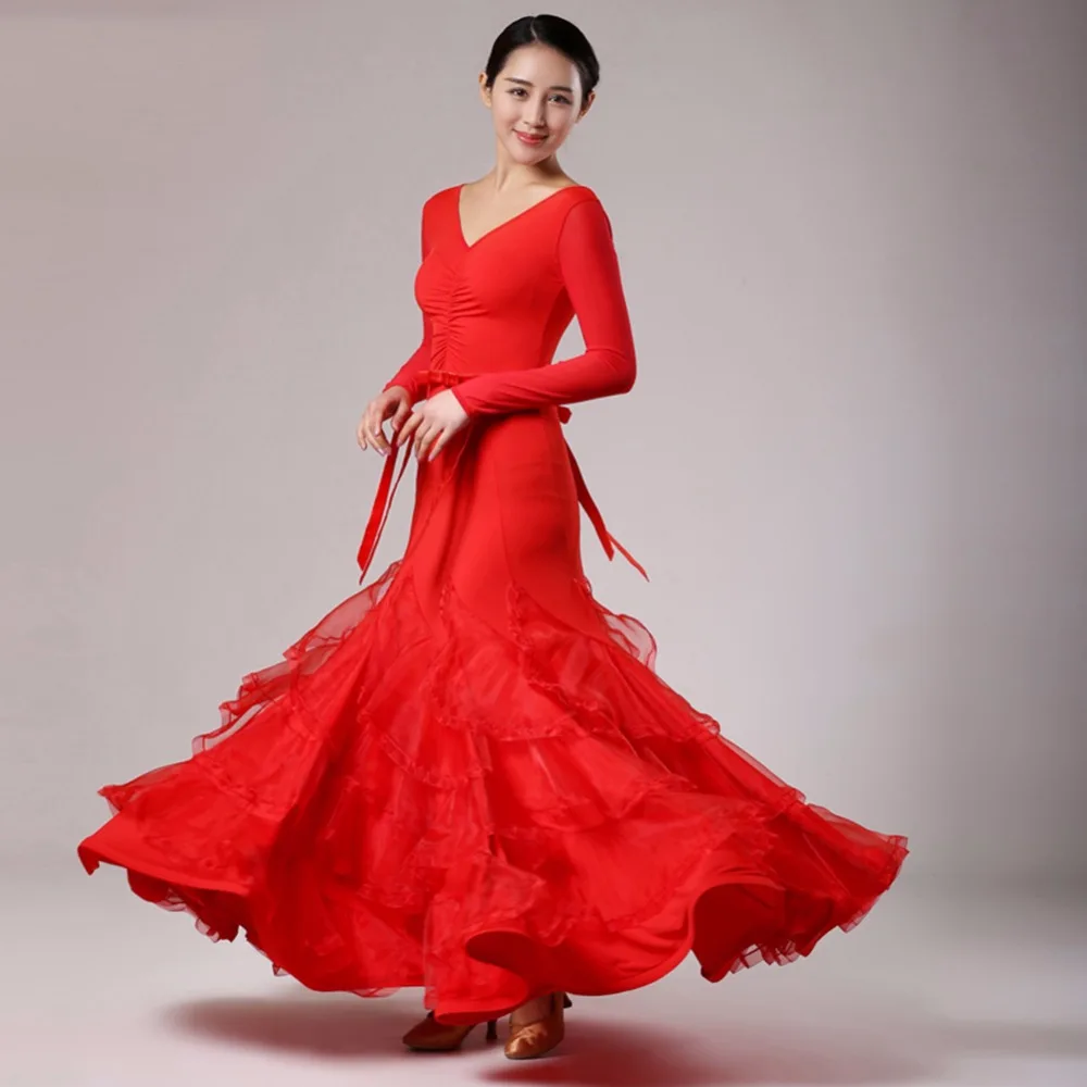 Женское платье для бальных танцев черные и красные длинные платья одежда ведущей