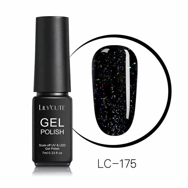 LC-175 LILYCUTE, 7 мл, блестящий УФ-Гель-лак, розовый, цветной, блестящий, долговечный, из натуральной смолы, замачивается, Гель-лак для ногтей, дизайн - Цвет: LC-175