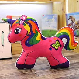 length 50cm pink Модная плюшевая подушка с изображением единорога из мультфильма, Радужная, летающая лошадь, пони, анимированная мягкая подушка для дивана, стула, детской кроватки, декоративная подушка - Цвет: length 50cm pink