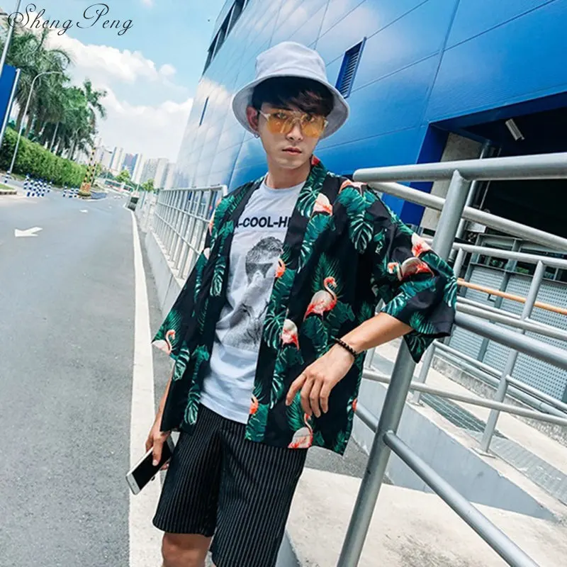 Yukata haori мужское японское кимоно кардиган мужской костюм самурая одежда куртка