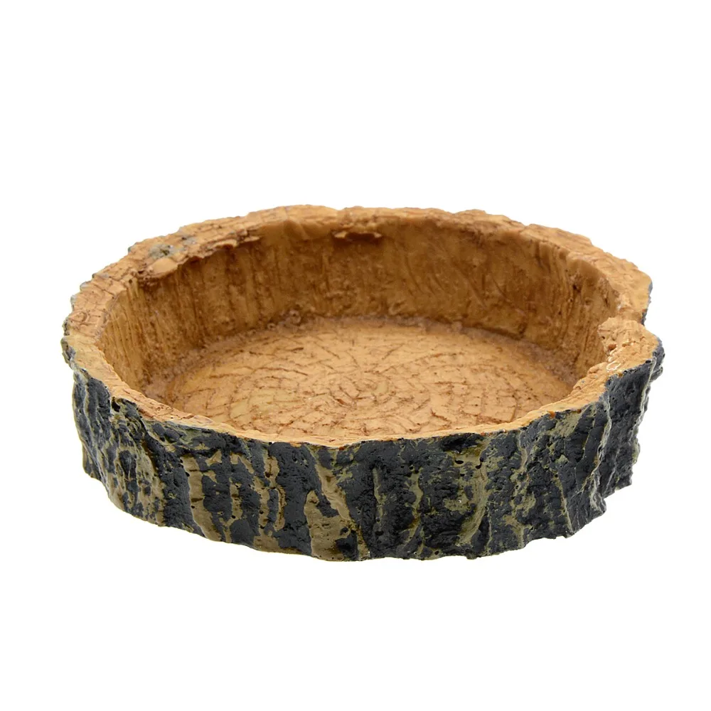 Черепаха кормления плиты Clambing Reptile дерево Еда блюдо чаша черепаха Gecko подачи воды плиты Террариум черепаха-Декор подачи Bowl