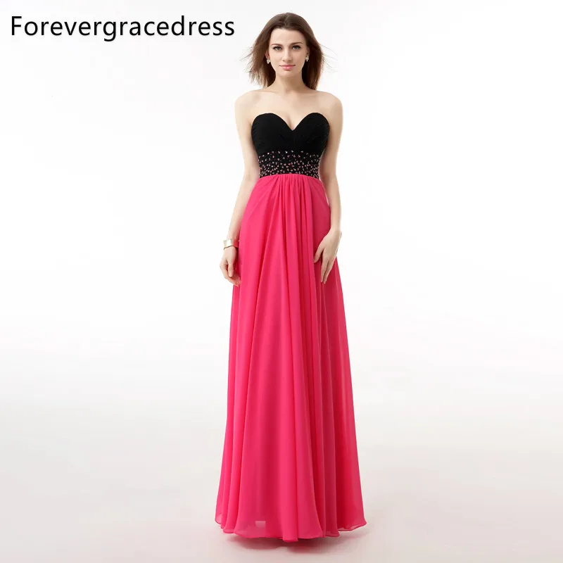 Forevergracedress Реальный образец Coral вечернее платье Line Милая бисером Длинные шифон