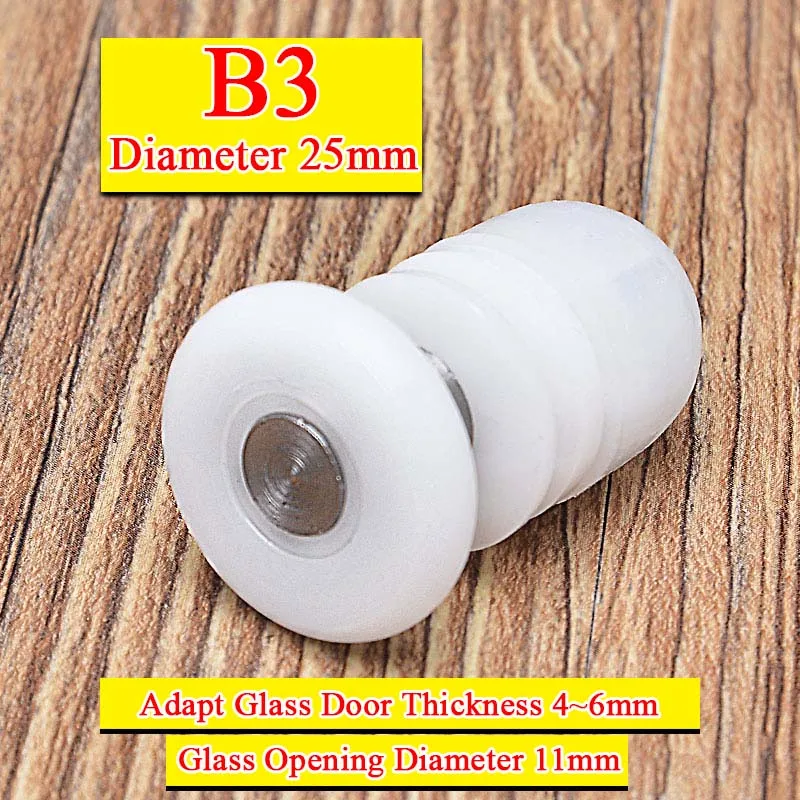 B3 Diameter 25mm Абсолютно новые 4 шт ролики для душевой двери/полозья/колеса/шкивы запасные части 4 стиля на выбор - Цвет: B3 Diameter 25mm
