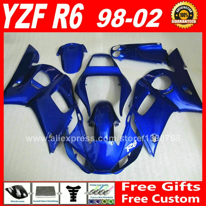Полностью синие обтекатели для самостоятельной сборки подходят YAMAHA R6 1998 1999 2000 2001