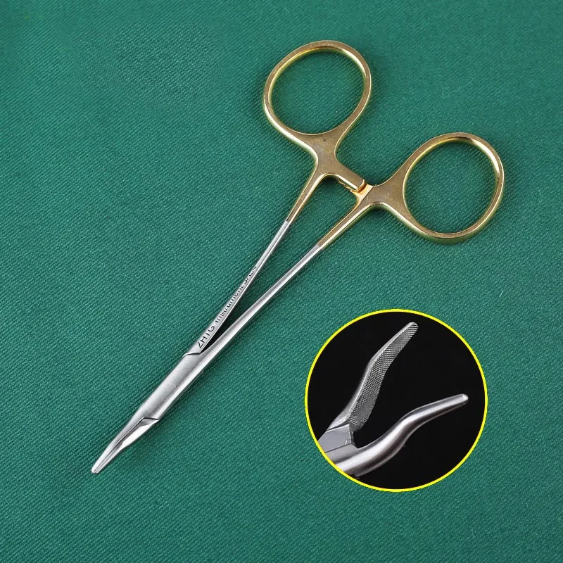 

Needle clamp stainless steel double eyelid needle holder beauty suture needle needle gold handle pincers