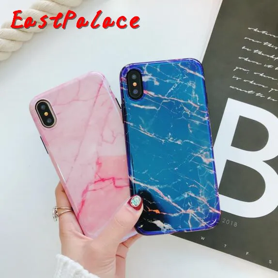 3D мраморный синий луч золотой чехол для телефона IPhone X XS 8 P 7 plus 6 s 6s Капа подарки 10