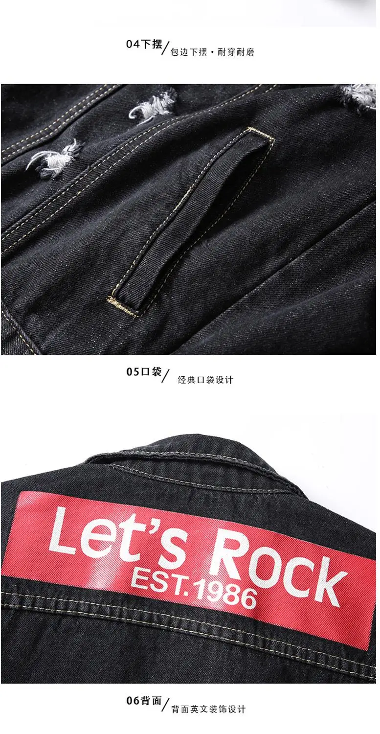 2 цвета Harajuku Винтаж Ruched полой с бахромой ASOS синий джинсовая куртка для мужчин в