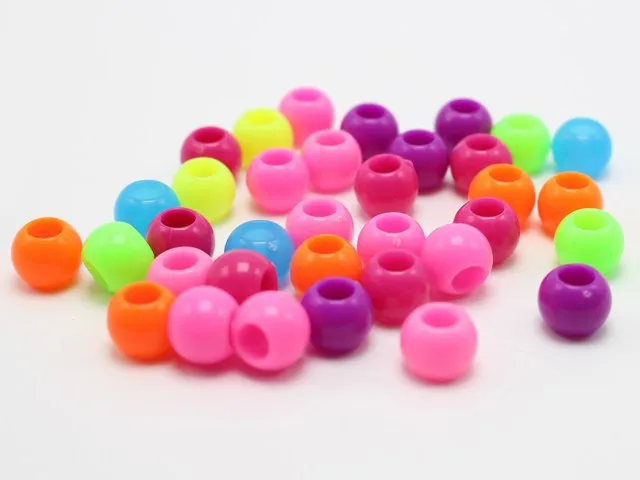 100 смешанных цветов акриловые Круглые бусины 10х8мм для детей ремесло Канди