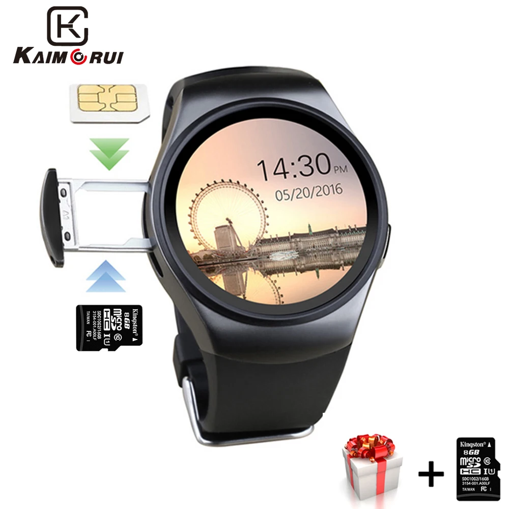 Kaimorui умные часы для мужчин SIM TF карта Bluetooth Smartwatch Шагомер монитор сердечного ритма трекер для Android IOS часы телефон