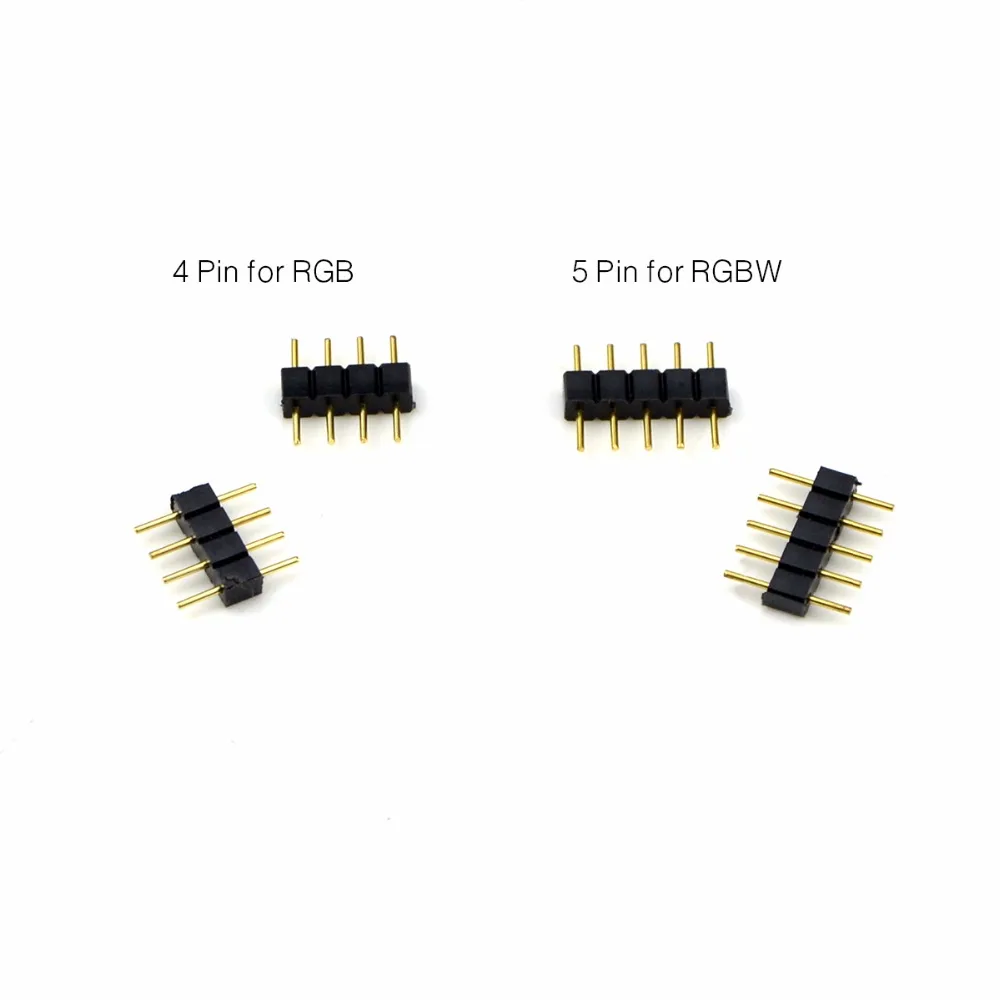 10 шт./лот 4 контактный RGB/5 RGBW RGBWW игольчатый разъем для светодиодной ленты 3528 2835 5050|4