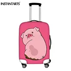 Чехол для чемодана INSTANTARTS, эластичный чехол для чемодана на колесиках, с принтом Розовая Свинья