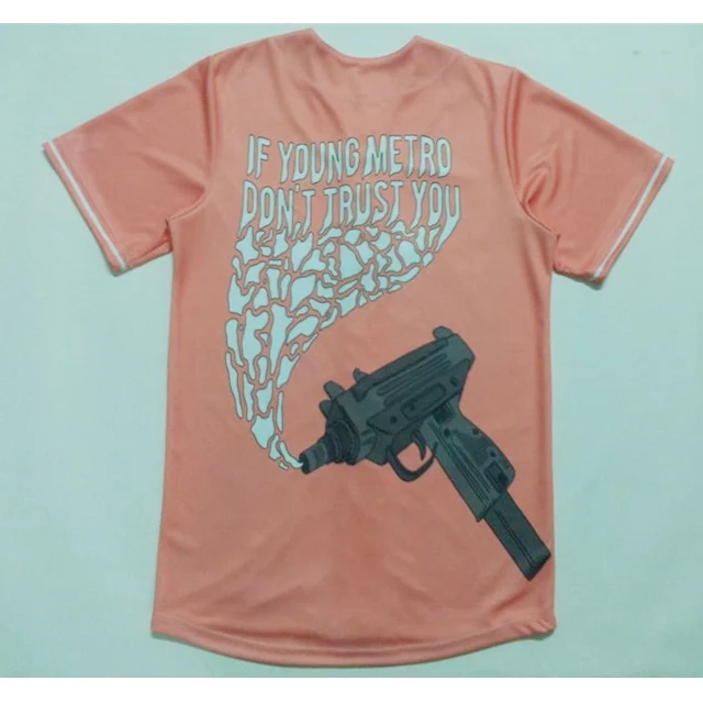

Real US American Size If young metro don't trust you 3D Sublimation Print Button up Jersey plus size 3xl 4xl 5xl 6xl