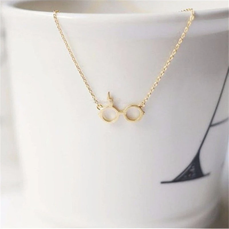 Модное ожерелье с молнией болт очки маленькие подарок для девочек и женщин |