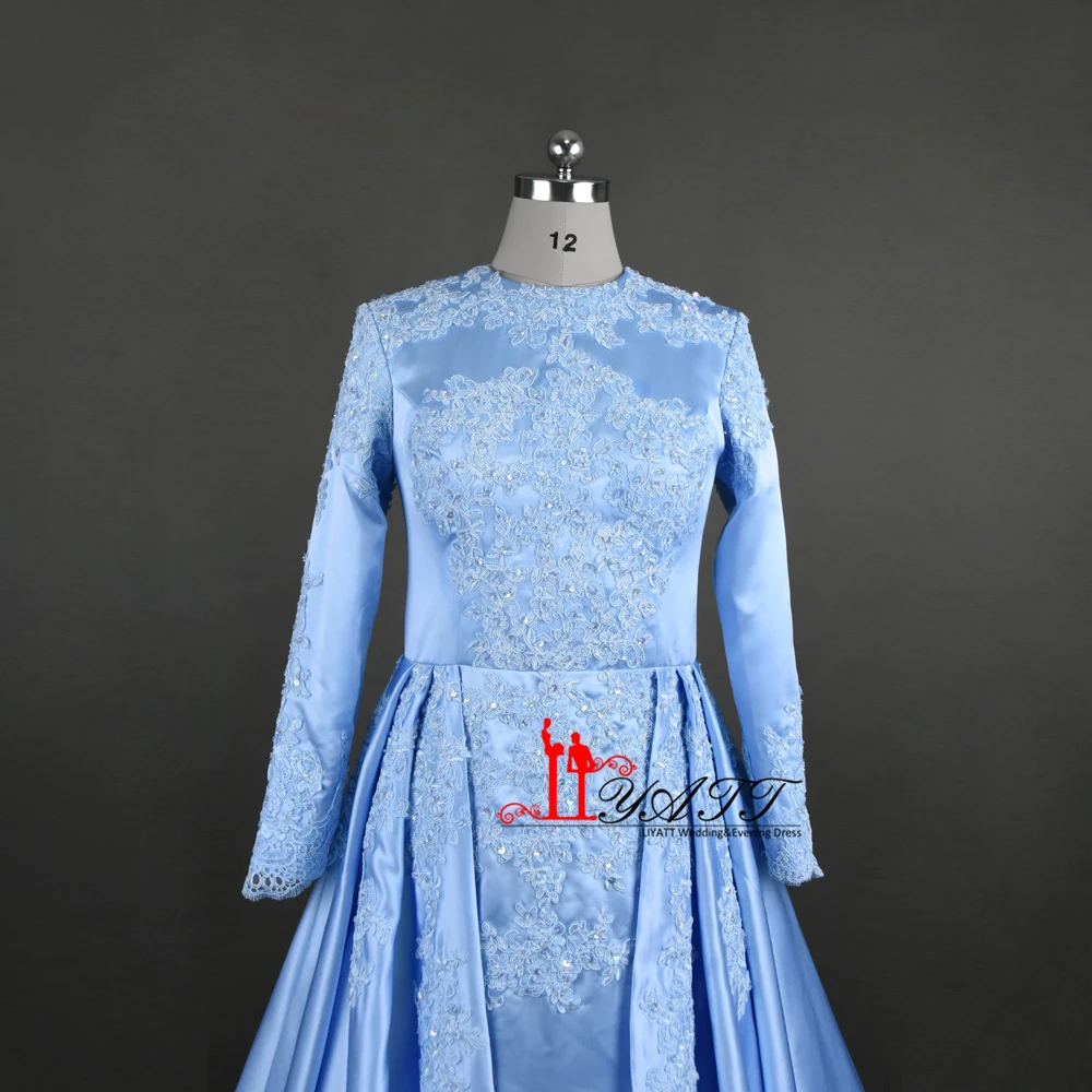 Настоящая фотография 2017 на заказ небесно-голубое кружевное платье с блестками и