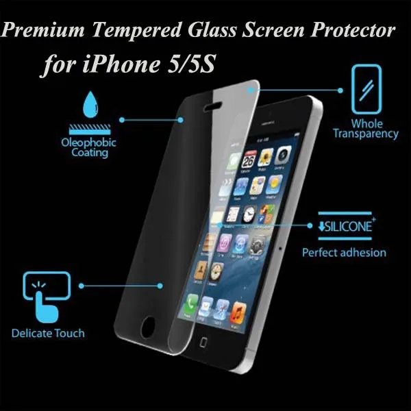 Высококачественное закаленное стекло защитная пленка для экрана Iphone Защита iphone 5