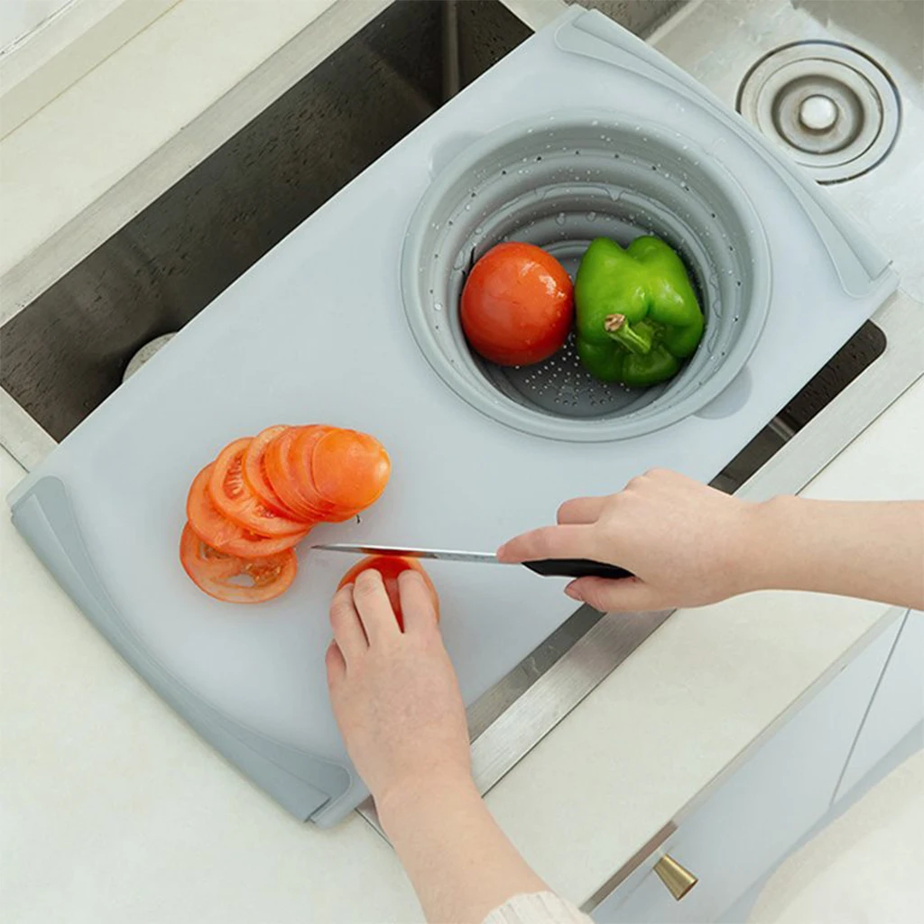 3 in 1 Household Drain Multi-Function creative Sink Cutting Board Chopping Block Storage Basket Kitchen Tool High quality | Дом и сад