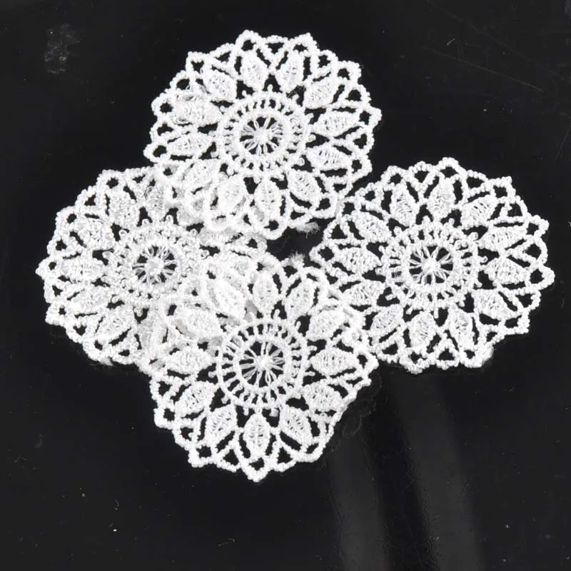 30 шт. красивая белая кружевная отделка вышитая лента для шитья свадебного