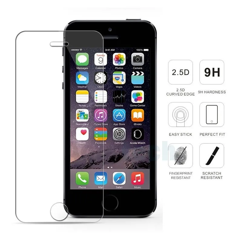 Закаленное стекло для iPhone 5 S 6 S 7 8 Plus X XR XS max Защитное стекло для экрана для iPhone XS max Защитная стеклянная пленка