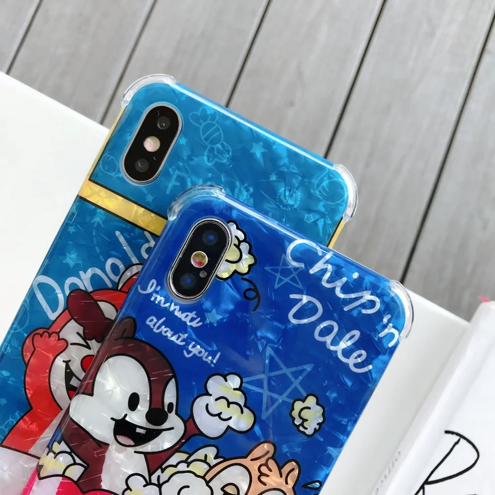 Soft Glitter Conch Shell For iPhone 6 6s 7 8 Plus X XR XS Max Case Four-corner anti-fall Cover Cartoon Marble Capa |