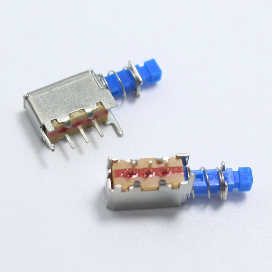 

3 контактный переключатель питания для телевизора NinthQua 5 шт. A05 с пружиной самоблокирующийся Синий DC 12 В 50 мА однонаправленный кнопочный переключатель