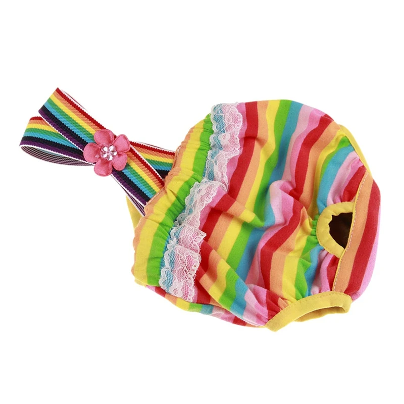 Striped Pet Dog Shorts Diaper Sanitary Physiological Pants Washable Female Short Panties Menstruation Underwear Briefs