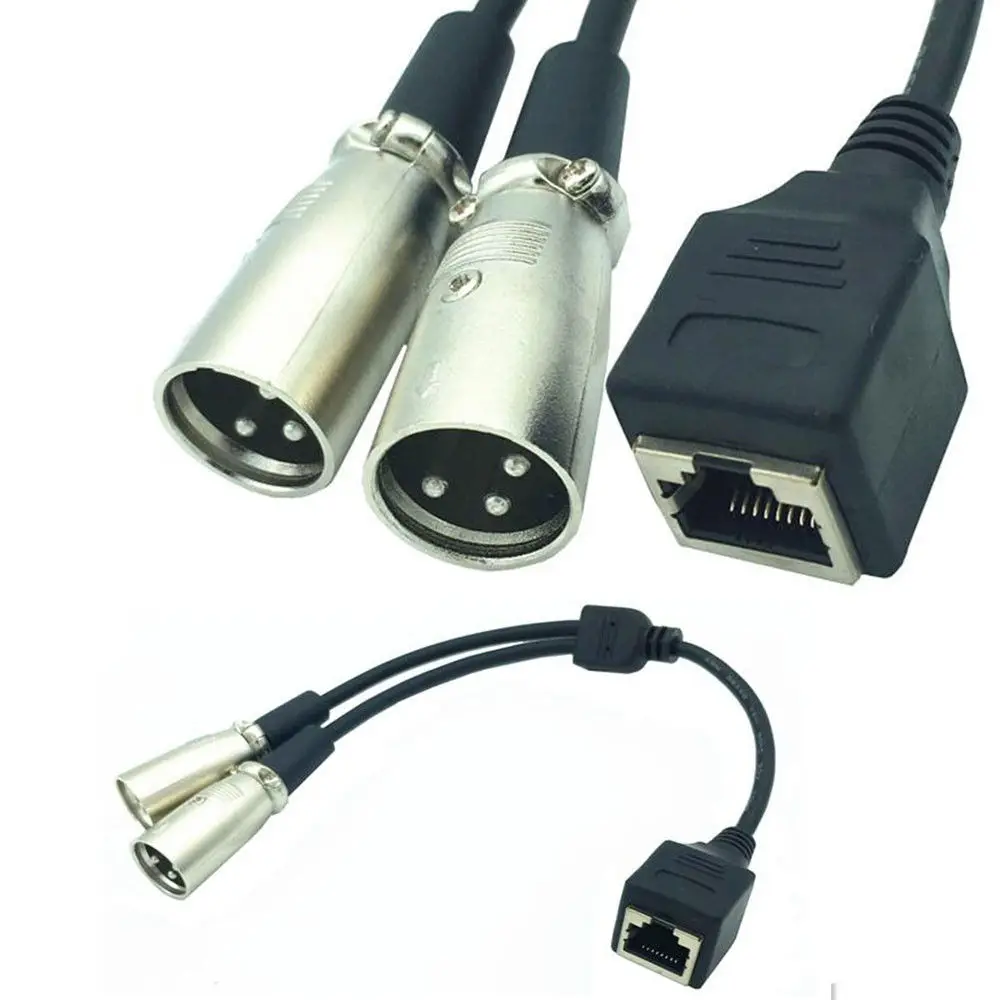 Топ 2 XLR 3 Pin MaleTo RJ45 Женский сетевой адаптер Соединительный кабель (25 см) |
