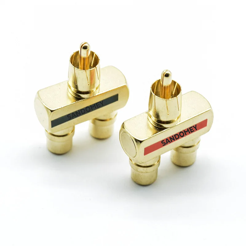 2pcs Monster Binary RCA аудио конверсионное соединение RCA 3 интерфейса позолоченный медный Лотос 1 Мужской на 2 Женский адаптер передачи