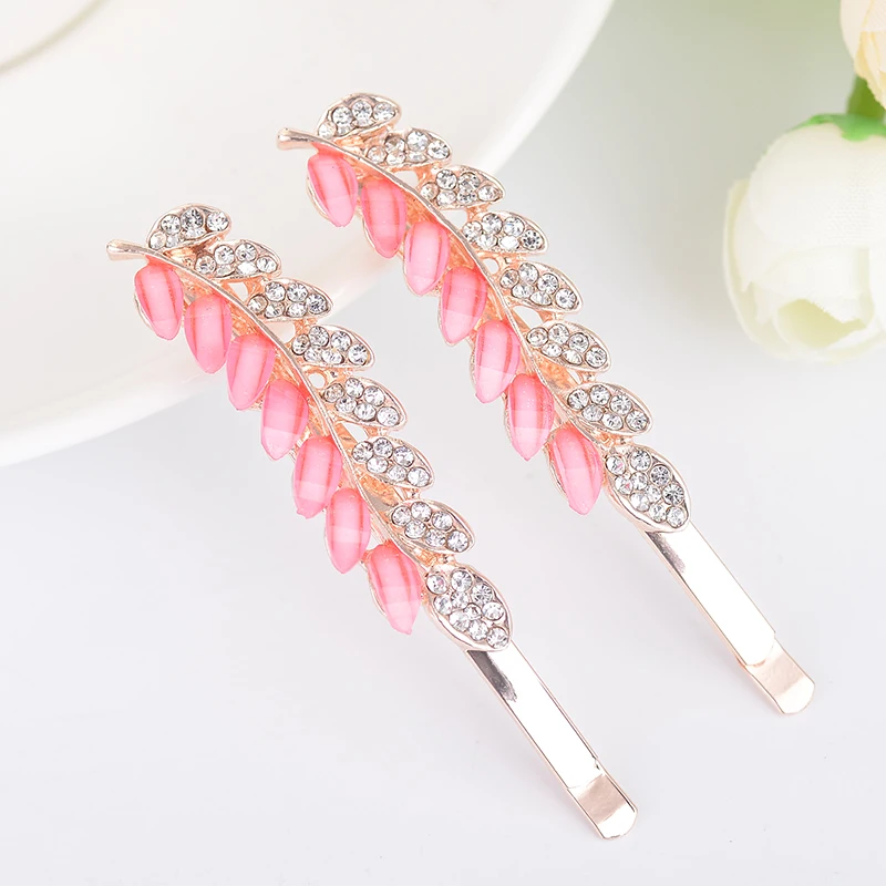 Женская заколка для волос EASYA металлический лист с кристаллами стразами