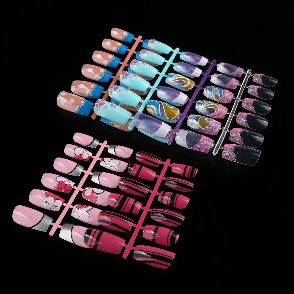 OutTop ColorWomen 144 шт. накладные ногти длинные салонные искусственные акриловый
