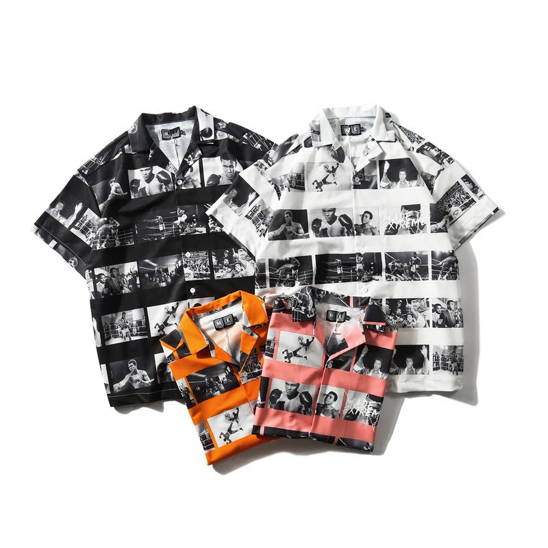 Мужские рубашки с коротким рукавом в стиле панк винтажные рисунком фильма