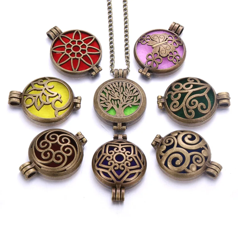 Винтажное ожерелье с ароматическим диффузором круглая подвеска для