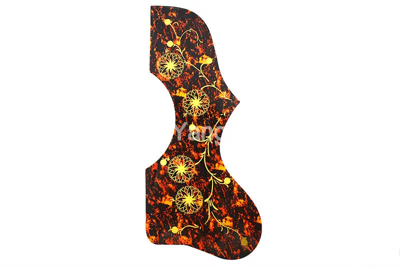 

2pcs Tortoise Hummingbird Flower Decoration EJ200 Style Acoustic Guitar Pickguard Peel Stick Adhesive Back