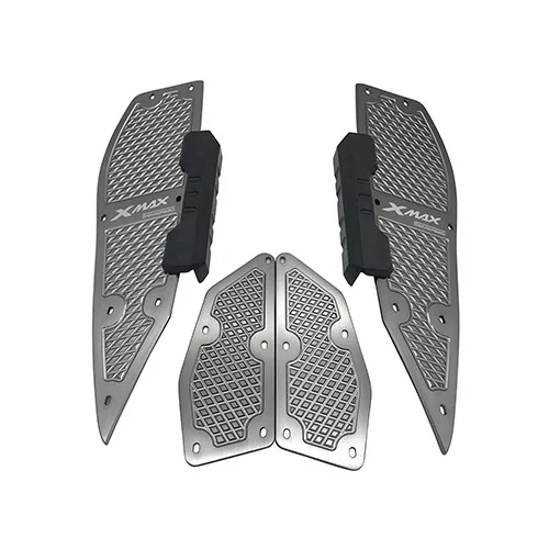 Серый С логотипом XMAX модифицированные CNC мотоциклетные алюминиевые коврики для ног подножка Подножки педаль пластина для Yamaha XMAX125 250 300 400 - Цвет: Серый