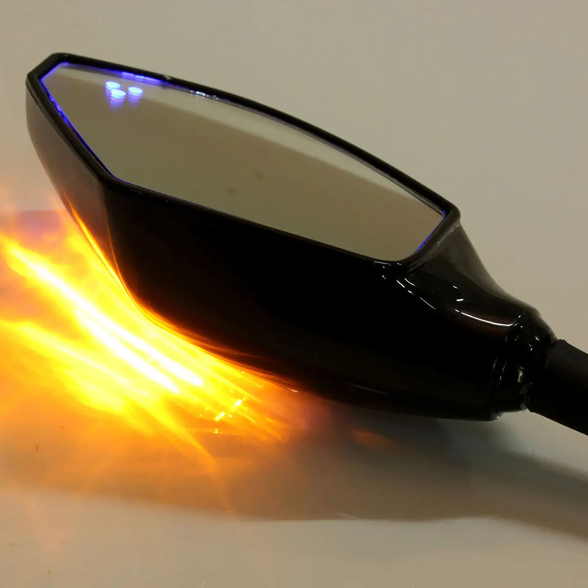 Бесплатная доставка мотоциклетные зеркала заднего вида черный светодиодный