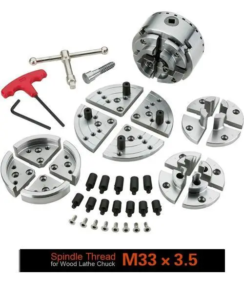 chuck set 3,75 дюйма 95 мм 4-кулачковый токарный станок по дереву Самоцентрирующийся набор патронов токарный станок по дереву Аксессуары Костюмы прокрутки патрон 4 количество патронов - Цвет: chuck set