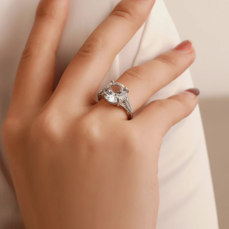 6 размеров шикарные Звездные Кристальные коготь циркония посеребренные сварочные кольца для