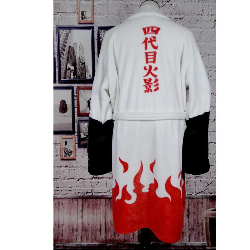 Наруто Namikaze Минато Халат Косплей Костюм 4th Hokage фланелевые пижамы зимние унисекс Yondaime халаты
