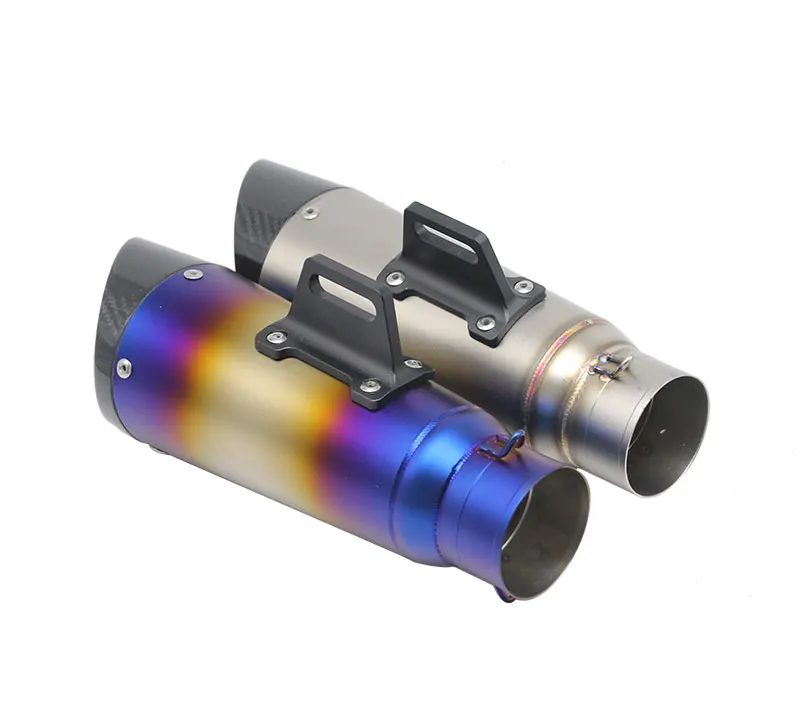 ZSDTRP 60mm Inlet Motorcycle Exhaust Pipe Muffler SC GP Escape Exhaust Mufflers Titanium Alloy Exhaust Pipe