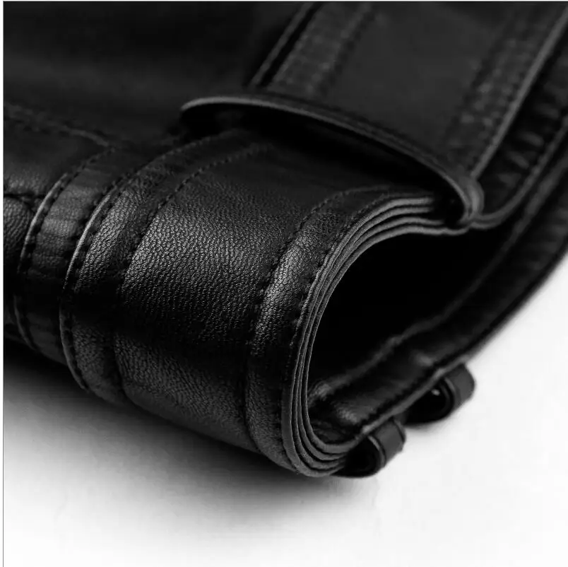 Женские мотоциклетные кожаные куртки черные зауженные весна осень 2017|fashion leather