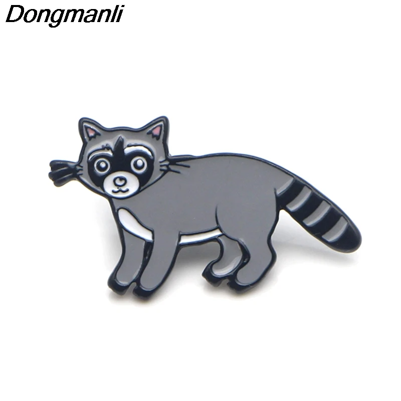 P3596 Dongmanli енота металлические эмалированные булавки и броши для женщин модные