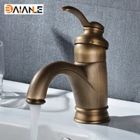 basin faucet deck mounted traditional bathroom sink vessel faucet antique brass finish single handle faucet basin mixer tap