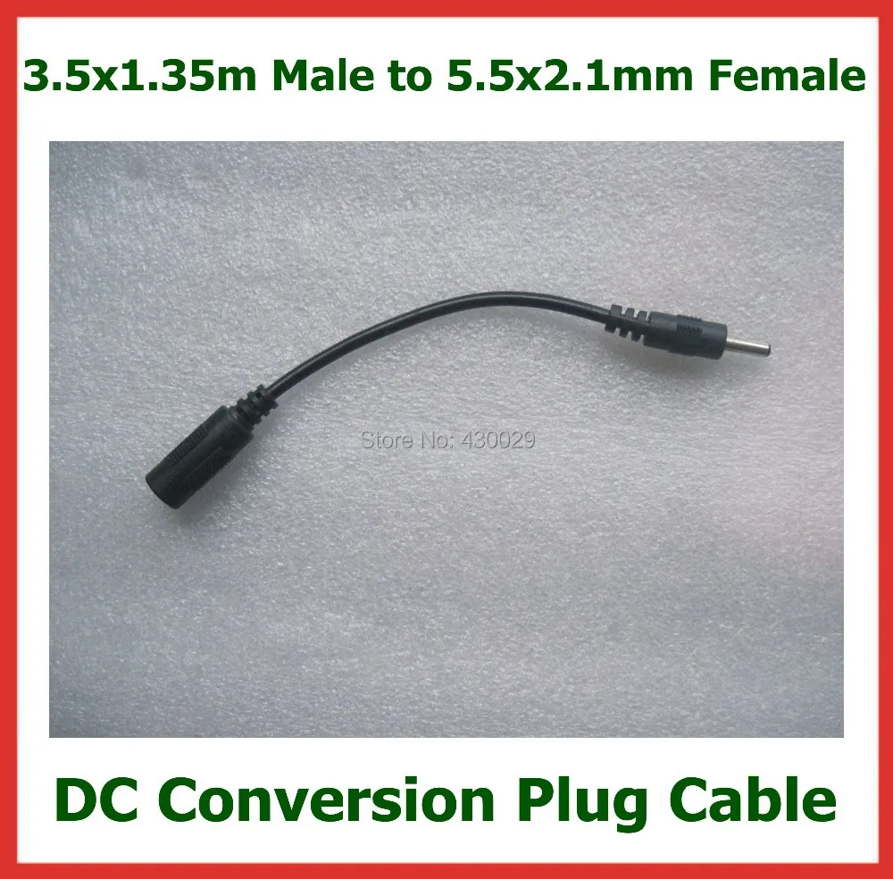 

500pcs DC Power 5V 9V 12V Conversion Plug 3.5*1.35mm Male to 5.5*2.1mm Female Power Adapter Connector Cord Extension Cable DHL