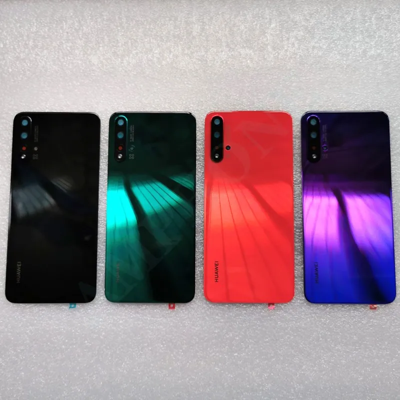 Новинка, 3D закаленное стекло, задняя крышка для huawei Nova 5/5 Pro, запасные части, задняя крышка батареи, корпус+ крышка вспышки+ объектив камеры