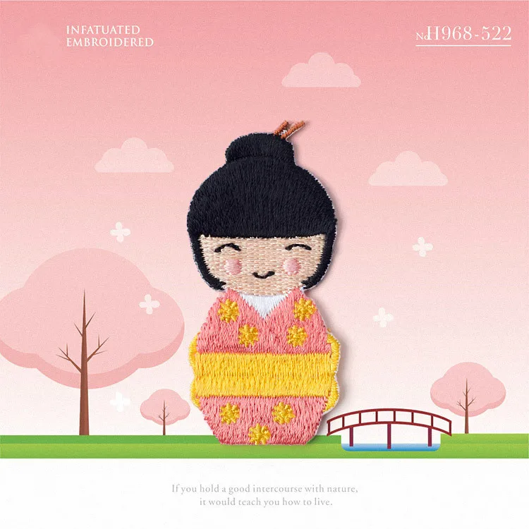 Набор из 2 милых самурайских кимоно для девочек вышивка нашивка одежды глажка