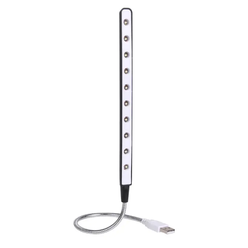 10 светодиодный гибкий usb зарядный свет для ноутбука с регулируемым углом чтения мини-лампа ультра яркая компьютерная настольная лампа